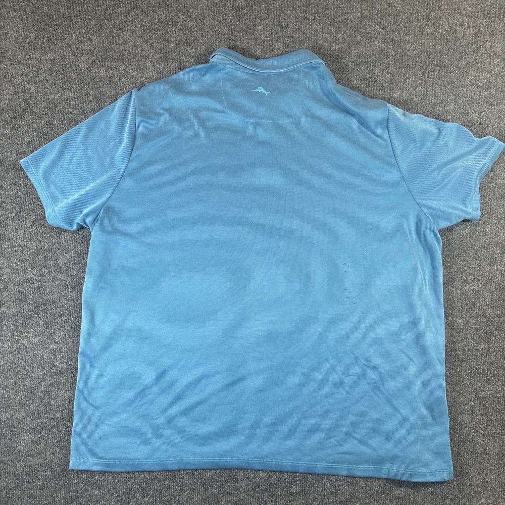 Tommy Bahama Polo Shirt 3XL Blue Performance Golf Short Sleeve Modal Blend - Picture 4 of 7